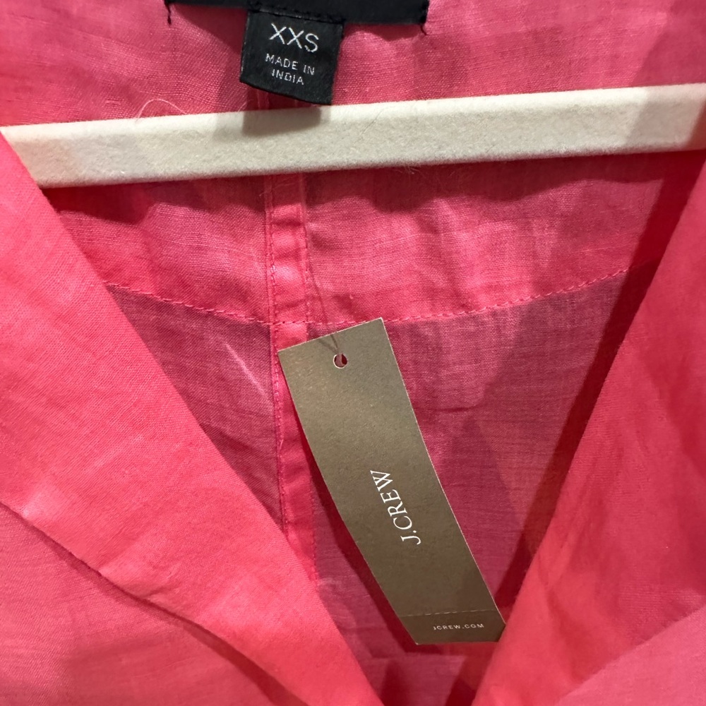 NWT- J. Crew Pink Long Sleeve Ramie Tunic - Picture 3 of 3